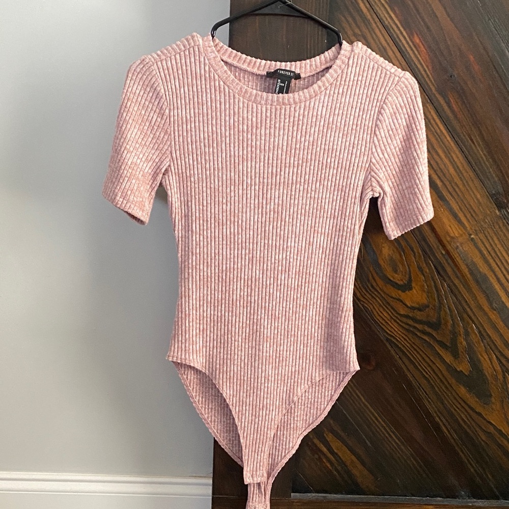 Pink Ribbed One Piece